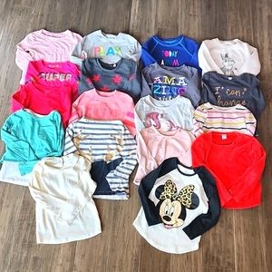 GUC Bundle of 18 Long Sleeve Tops/Sweaters, sz 4T and 4-5